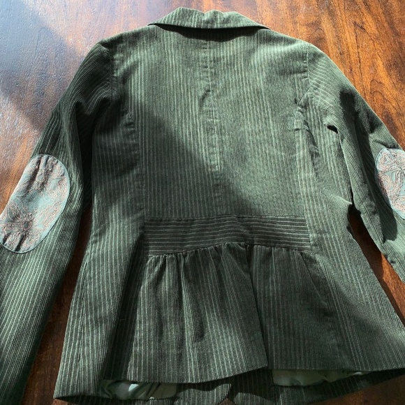 Hongyulang Green Corduroy Jacket w/Elbow Patches - Picture 4 of 7